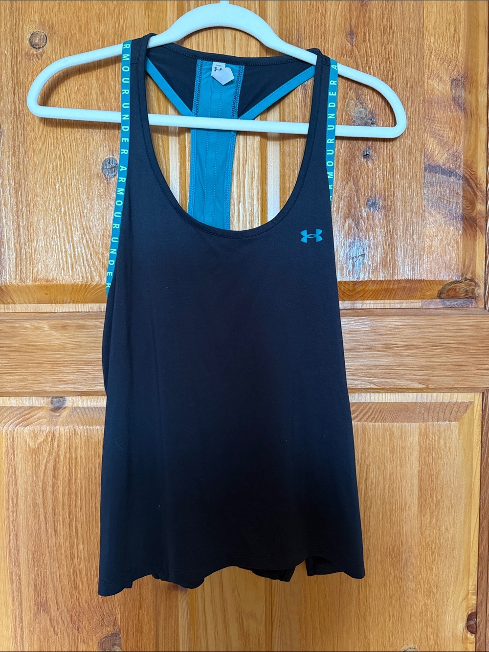 Under Armour Black Tank with Teal Trim and Logo
